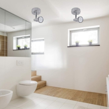 Kinkiet niklowana lampa ścienna IP22 łazienka salon z żarówką GU10 LED 3W [Artp]